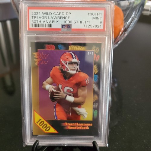 🚨 1/1 Wild Card 30th ANNIVERSARY Trevor Lawrence 1000 STRIPE TRUE 1/1 PSA 9 📢 