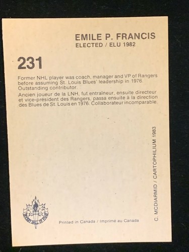 1987 Cartophilium Hockey Hall of Fame Ungraded & BGS Graded Cards Pick Your Card - Picture 483 of 503