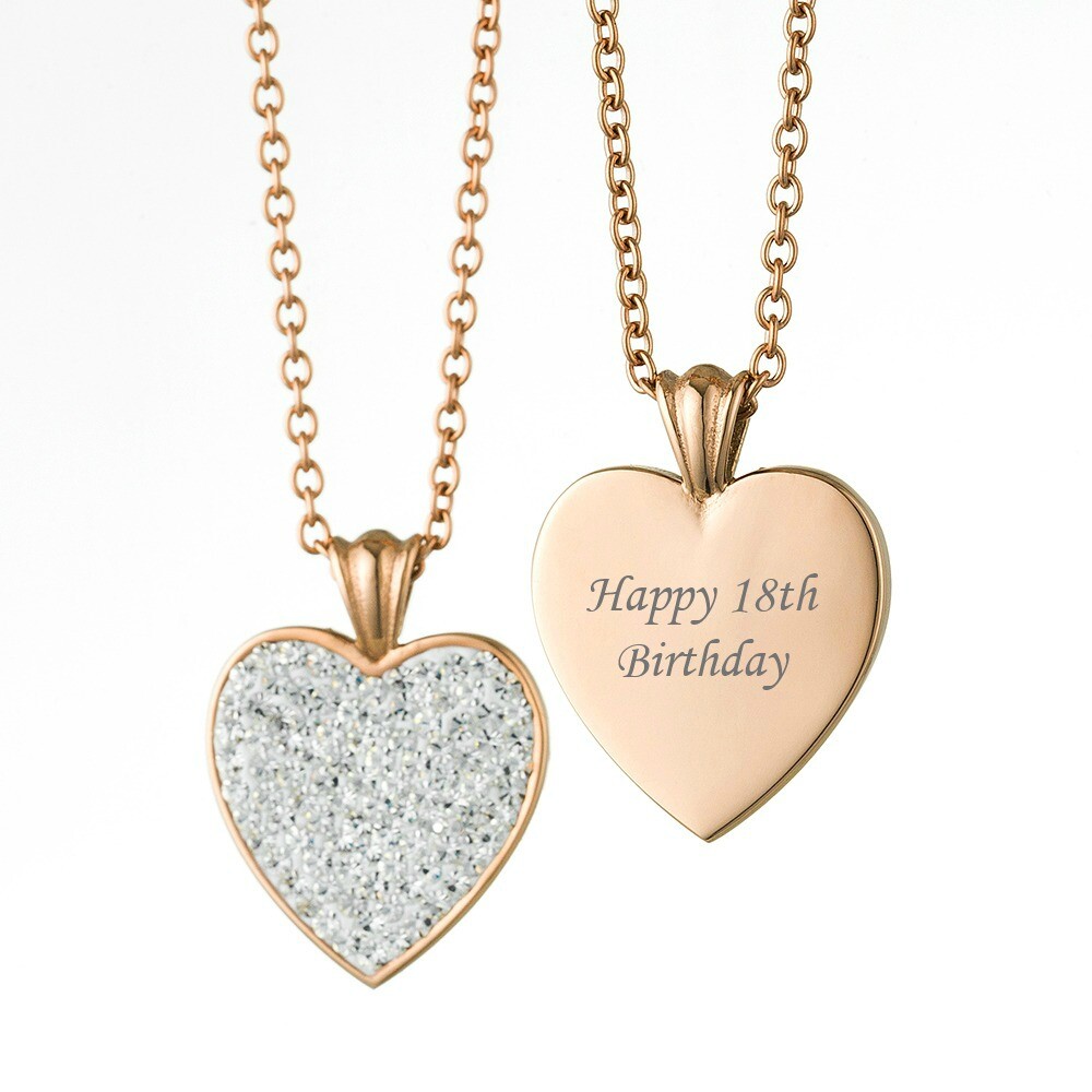 Rose Gold Necklace Engraved for Special Birthday, 18th, 21st, 30th, 40th,  50th
