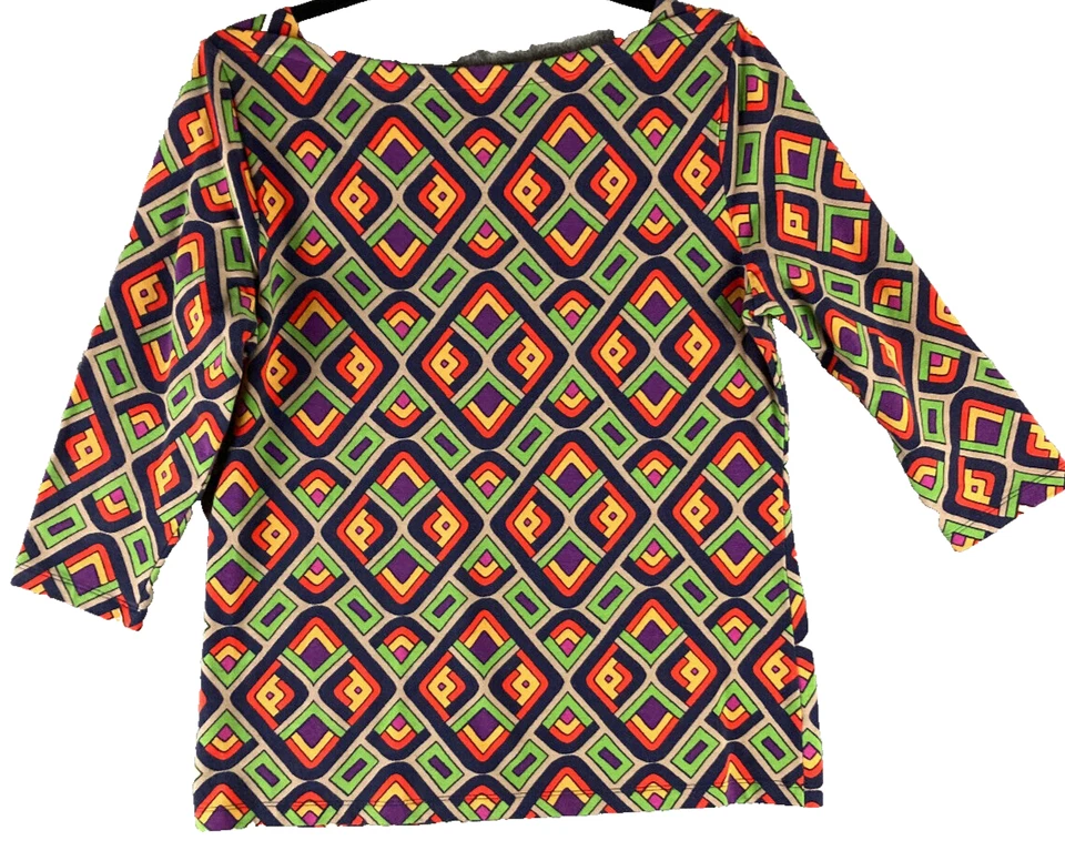 Blusa Talbot's Para Mujer Talla PM Verde Naranja Amarillo Púrpura Pullover Cuello Barco Foto 2 de 4