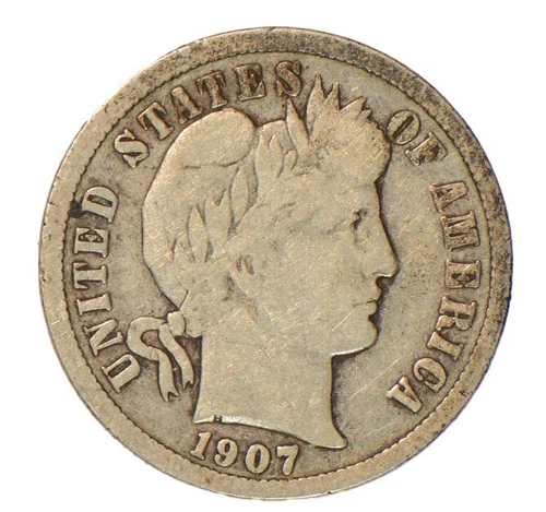 1907-D Barber Dime ~ Fine