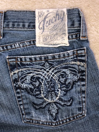 Lucky Brand Cuffed Dream Crop Blue Distressed Jeans Women Size 6/28 EUC $89 - Picture 5 of 12
