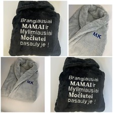 Personalized Embroidered Bathrobe Men with your name, text, initials, 3 colors