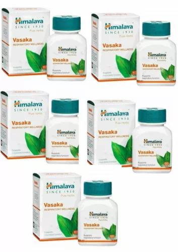 5 x Himalaya Herbal 60 tabs VASAKA FREE SHIP - Picture 1 of 2