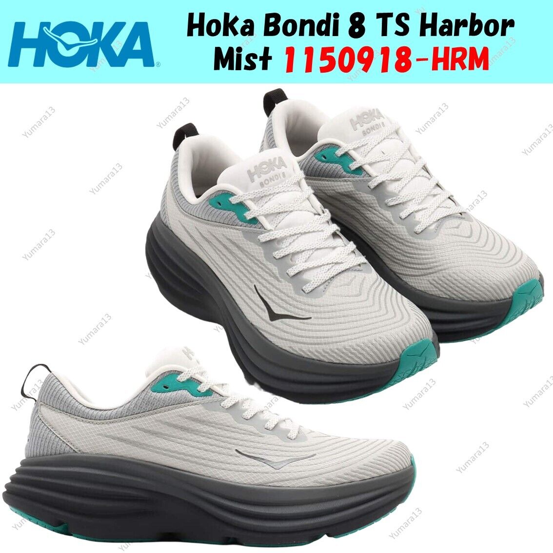 Hoka Bondi 8 TS Harbor Mist Black 1150918-HRM Men's Size | eBay Hoka Bondi 8 TS Harbor Mist Black 1150918-HRM Men's Size | eBay