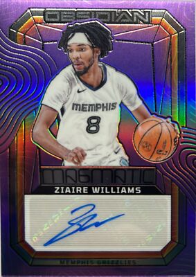 2023-24 Panini Obsidian Ziaire Williams Purple Flood Auto #/49  #MS-ZWL