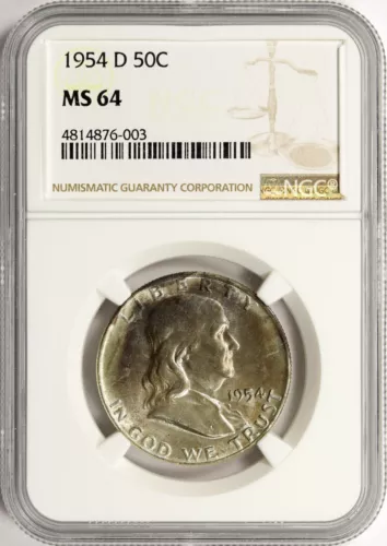 1954-D Franklin Silver Half Dollar 50c NGC MS64