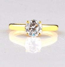 2.20Ct D/VVS1 Round Shape Solitaire Anniversary Ring In Real 14KT Yellow Gold