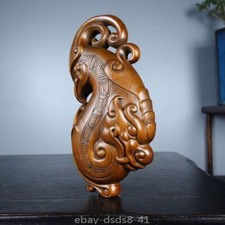 Chinese Dragon and Phoenix Resin Figurine Pair on Wood Base — listing 5