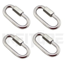 4PCS 316 Stainless Steel Carabiners Spring Snap Hooks Heavy Duty Keychain Clip