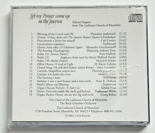 The Lutheran Church Of Honolulu - Solemn Vespers (CD 2002) Sealed New - Picture 2 of 2