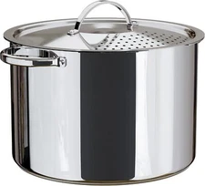 Stainless Steel Pasta Pot w/ Strainer Lid - 5.5Qt, No Colander