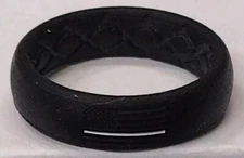 NEW GROOVE RING BLACK FLAG THIN WHITE LINE SIZE 7