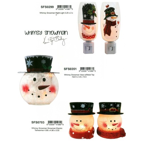 Stony Creek Decorative Lighted Glass Whimsy Snowman Dotted Scarf 7" Vase SFS05A - Picture 7 of 9