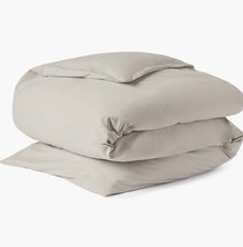 Coyuchi 100 Organic Cotton Duvet Cover Stone Buttons King NEW 298