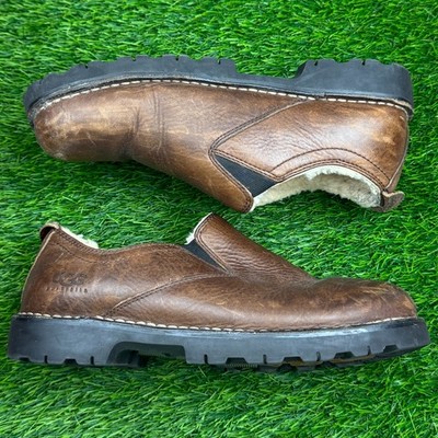 Ugg Australia Slip On Mens Size 10 Medium Brown Shearling Leather Winter Loafers