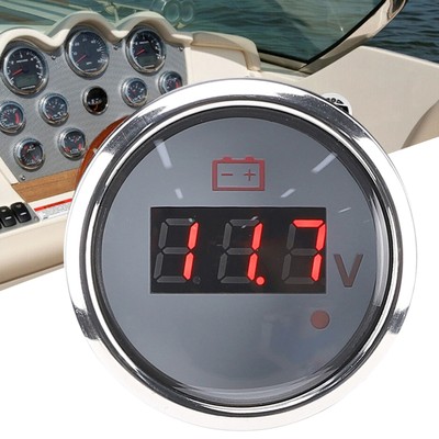 2in Battery Voltage Gauge LED Digital Display IP67 Waterproof Smart Alarm