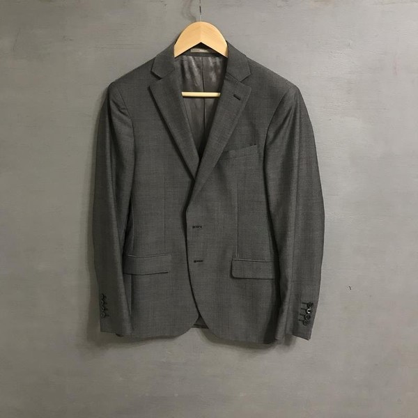 Men Paoloni Suit Grey Wool 36 / S / 44