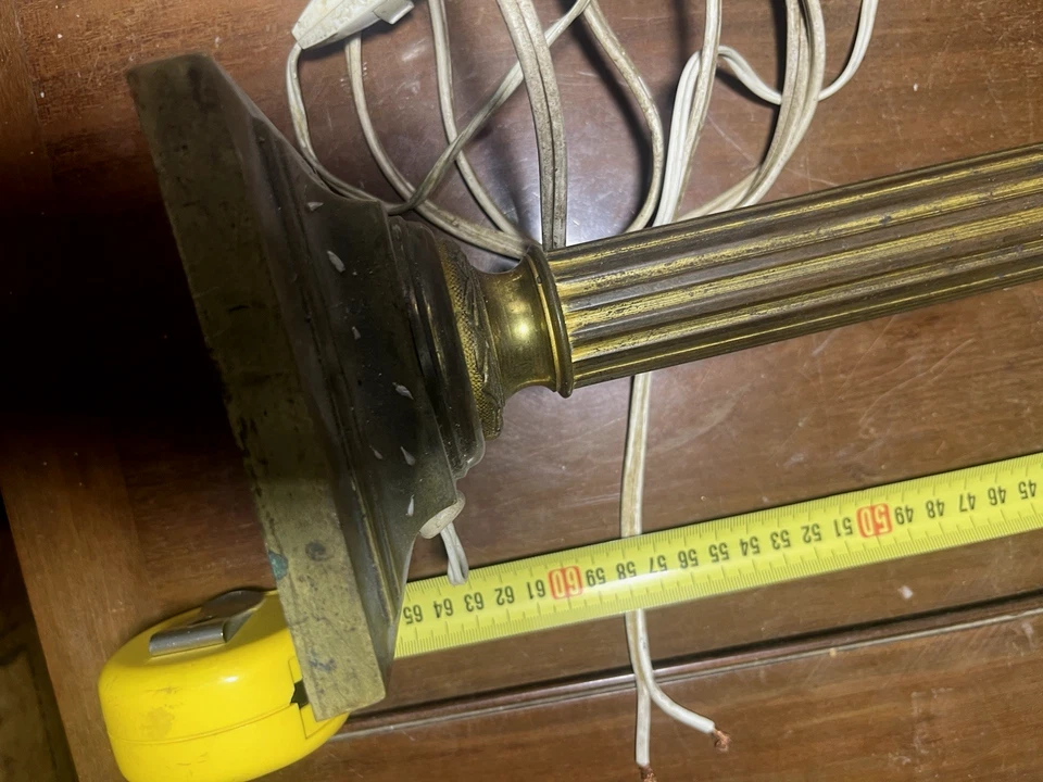 Pied De Lampe Laiton, Fin 19 eme - Photo 2/4