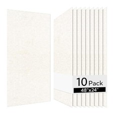 Acoustic Wall Panels 10 Pack, 48 x 24 per Acoustic 10 Packs Plain Light Beige