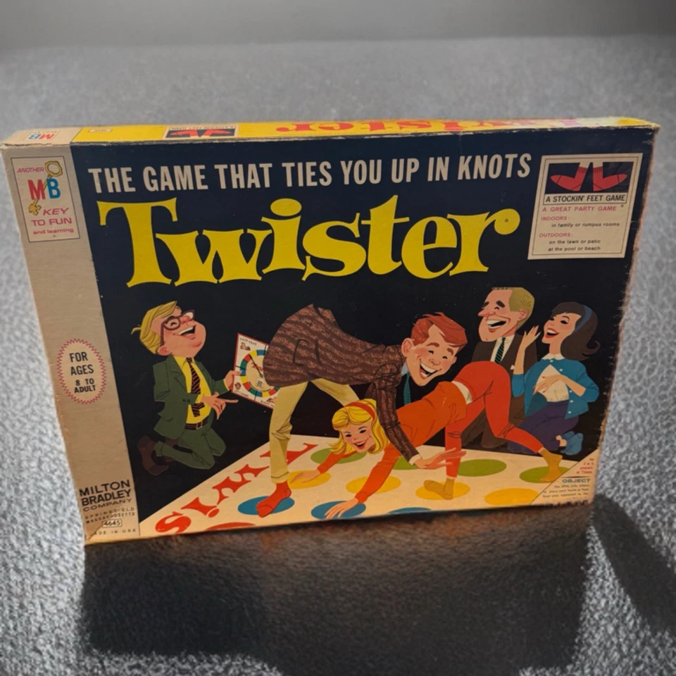 1966 Milton Bradley Twister 游戏 - 完整原装盒 - 复古派对游戏 — 第 2/4 张图片