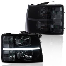 LED DRL Headlights, Compatible with 2007-2014 Chevy Silverado 2500 3500 HD/Fit
