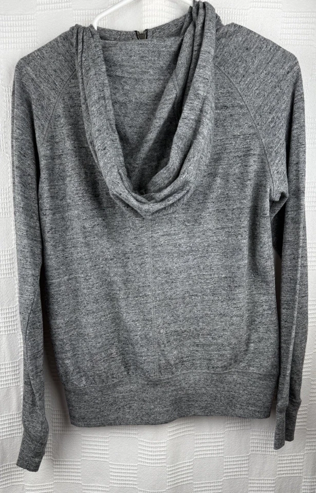 Nike Mujer Gris Sudadera con Capucha Pequeña Cremallera Completa Elastizada (883729-091) Mezcla de Algodón Orgánico Foto 2 de 4