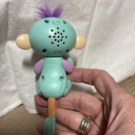 Fingerlings Interactive Baby Monkey Teal with Purple Hair Toy