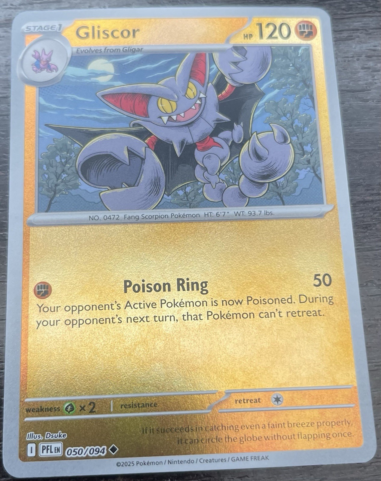 Gliscor 050/094 Me02: Phantasmal Flames Reverse Holo