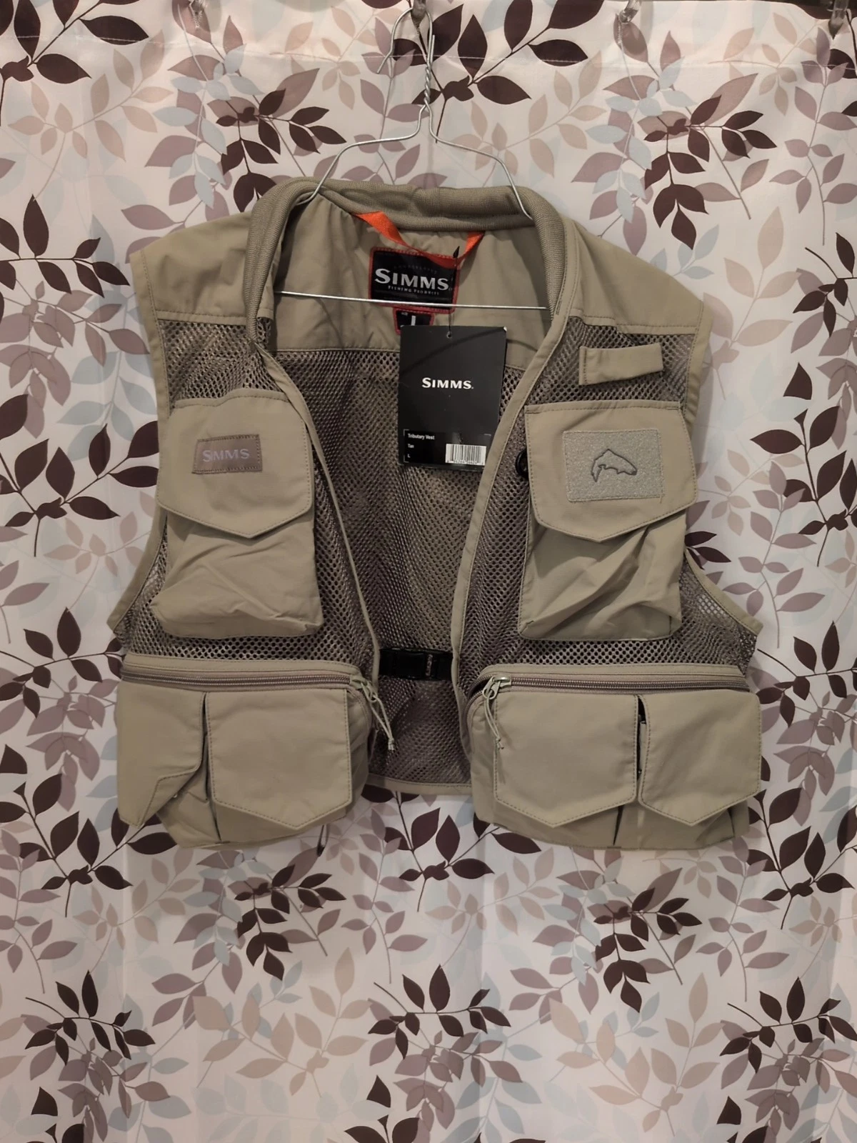 Simms Vest Mens L Tan Fly Fishing Vest