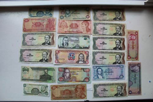Zentralamerika Banknoten, insgesamt 20, Jamaika, Nicaragua, Dominica, Honduras