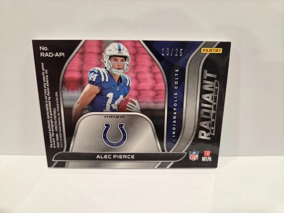 2022 Spectra Alec Pierce Auto Patch Rc RPA 18/25 #RAD-API - Image 2 of 2