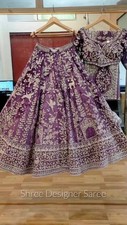 Indian Wedding Heavy Soft Net Purple Lehenga Choli With Dupatta For Women Wear