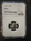 1953-S Roosevelt Dime NGC MS67