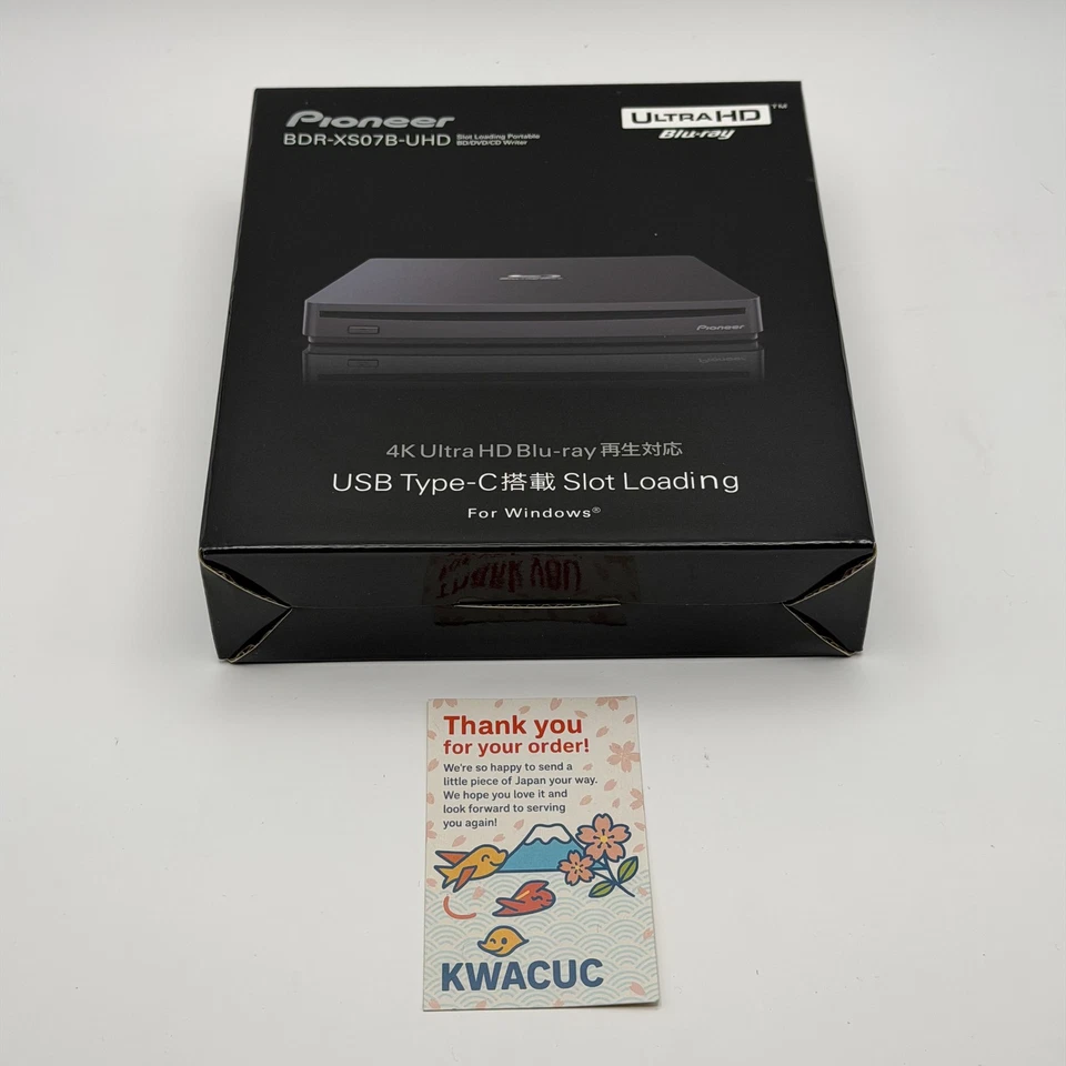 Unidad Blu-ray portátil externa Pioneer BDR-XS07B-UHD UHD BD USB probada Japón Foto 2 de 4