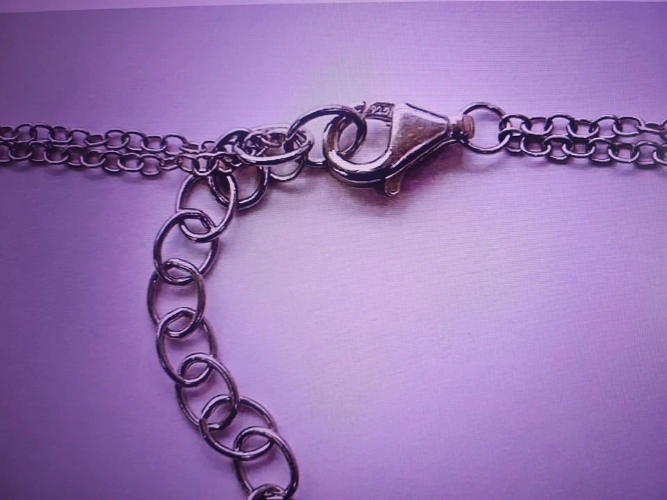 Designer Silver 925 White Agate Links Blue Topaz,  AMETHYST 18.5" Necklace NWOT  - Image 4 of 4