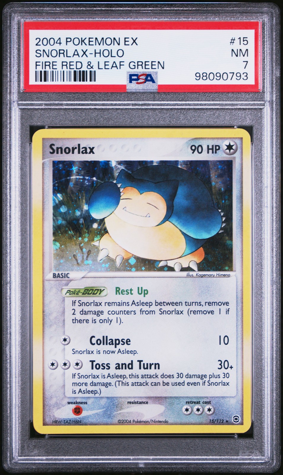 Snorlax Holo #15 PSA 7 - 2004 Pokemon Ex Fire Red & Leaf Green