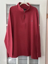 Vineyard Vines Men's 3XB Quarter Zip Long Sleeve Red Pullover
