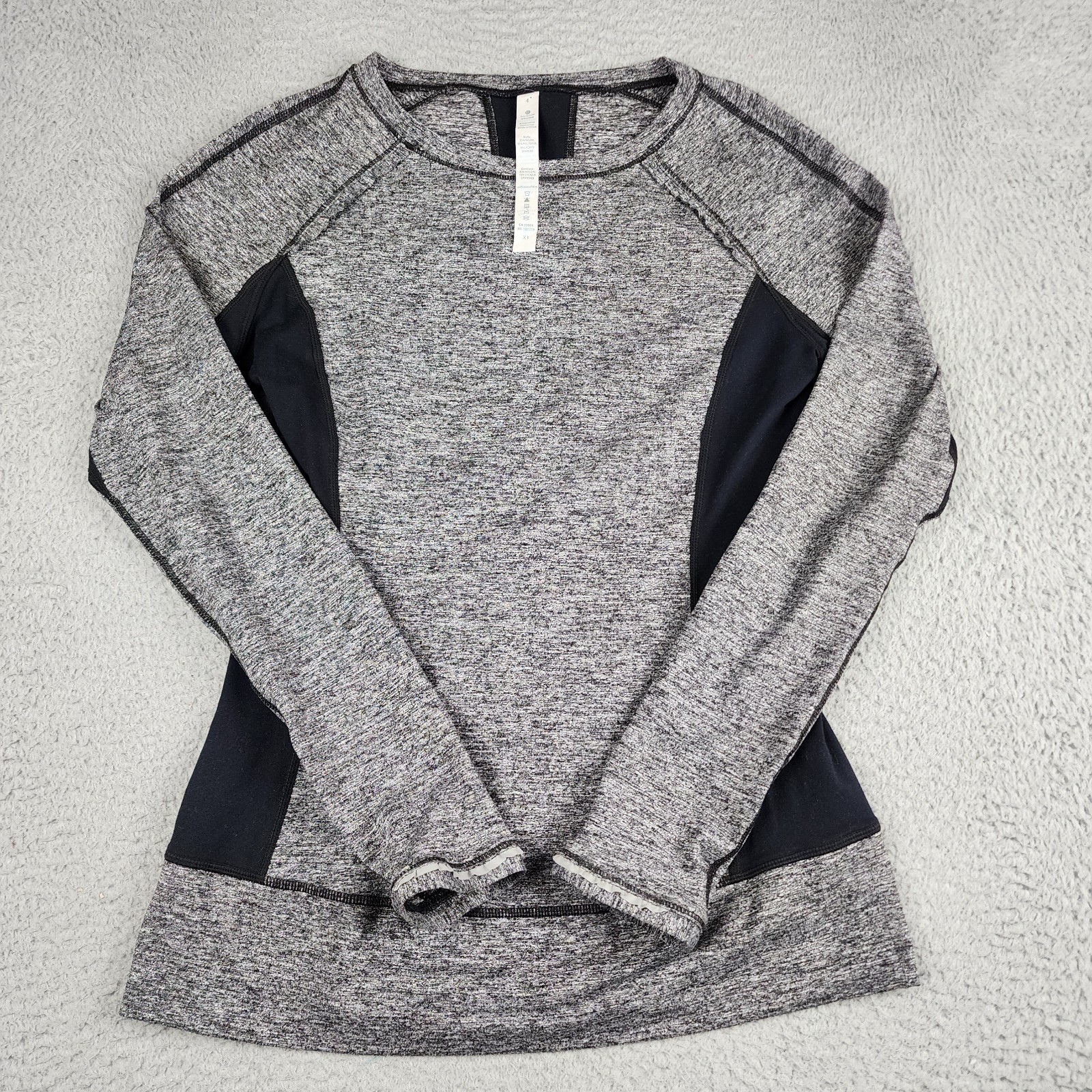 Lululemon Shirt Womens 4 Gray Tech Long Sleeve Active Running Yoga