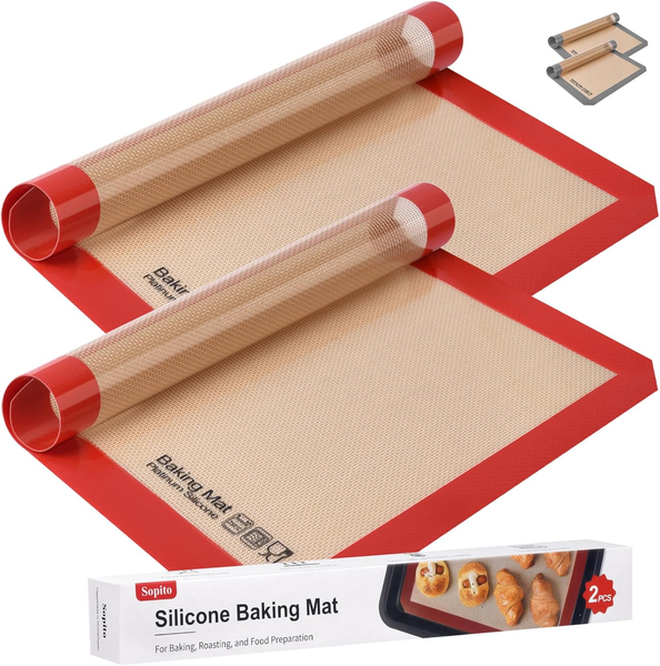 Silikon Backmatte, Sopito 2 StüCk Backunterlagen 41.9X29.5Cm Antihaft Wiederverw-image