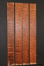 Quilted sapele bass guitar fingerboard blank. Sold individually. Master grade