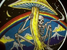 Grateful Dead Decal Original 1980s Car Window Sticker Skeleton Mushroom Moon