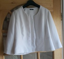 Roman Size 14 White Bolero / Cropped Jacket  in Excellent Condition.