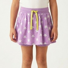 Mini Boden Girls 7-8Y Purple with White Star Print 100 Cotton Mini A-Line Skort
