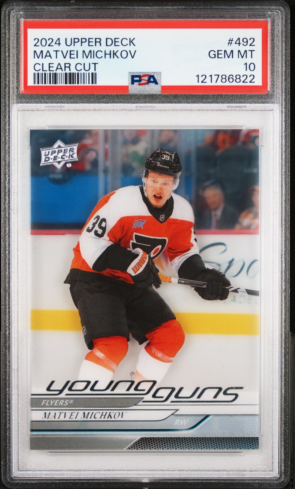 2024-25 Upper Deck Matvei Michkov Young Guns CLEAR CUT #492 GEM MT PSA 10