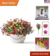 Colorful Artificial Flowers - 6 Bundles of Daisies  Eucalyptus for Gardens