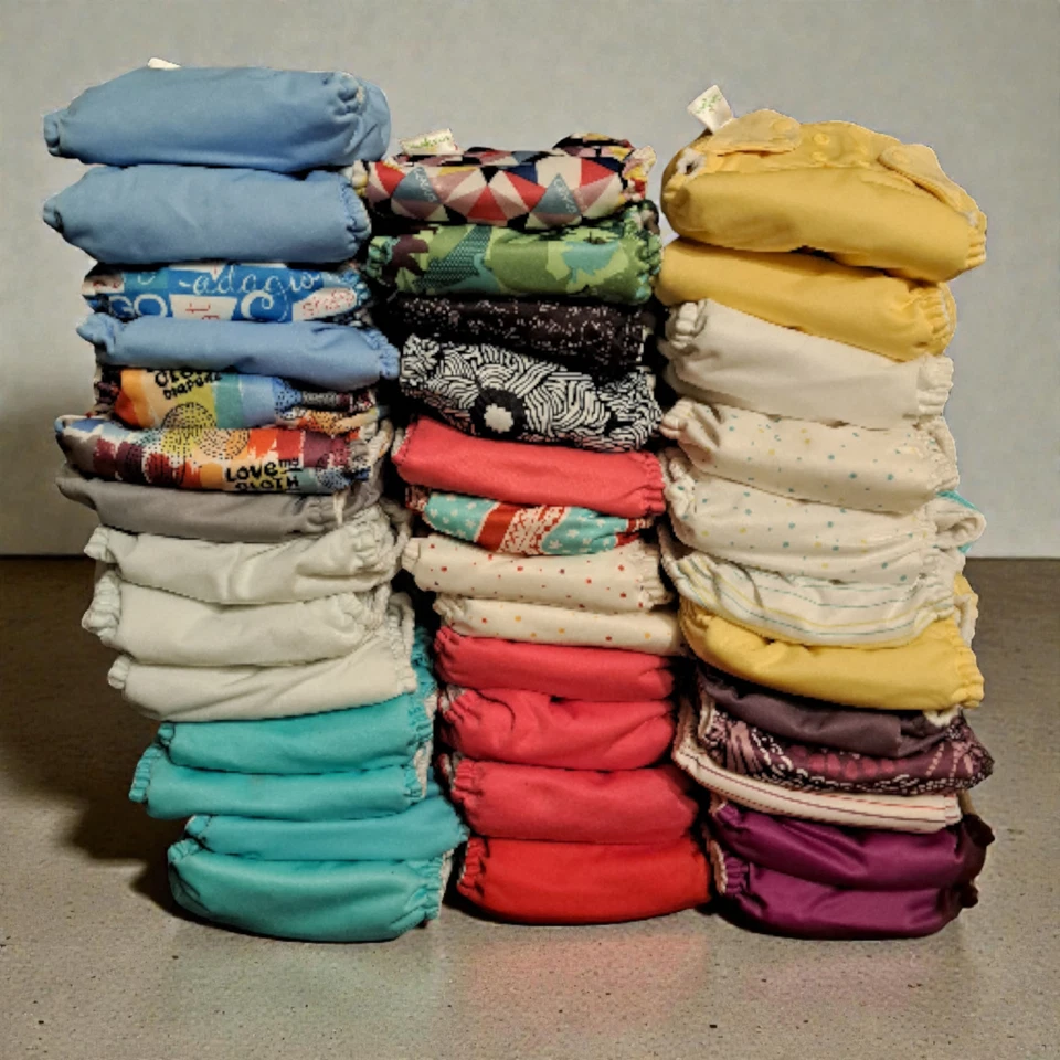 Lote de pañales de tela todo en uno Bumgenius talla única y recién nacido Foto 3 de 4