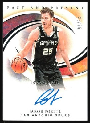 2019-20 Panini Immaculate Past & Present JAKOB POELTL Auto /75 #PP-JPL