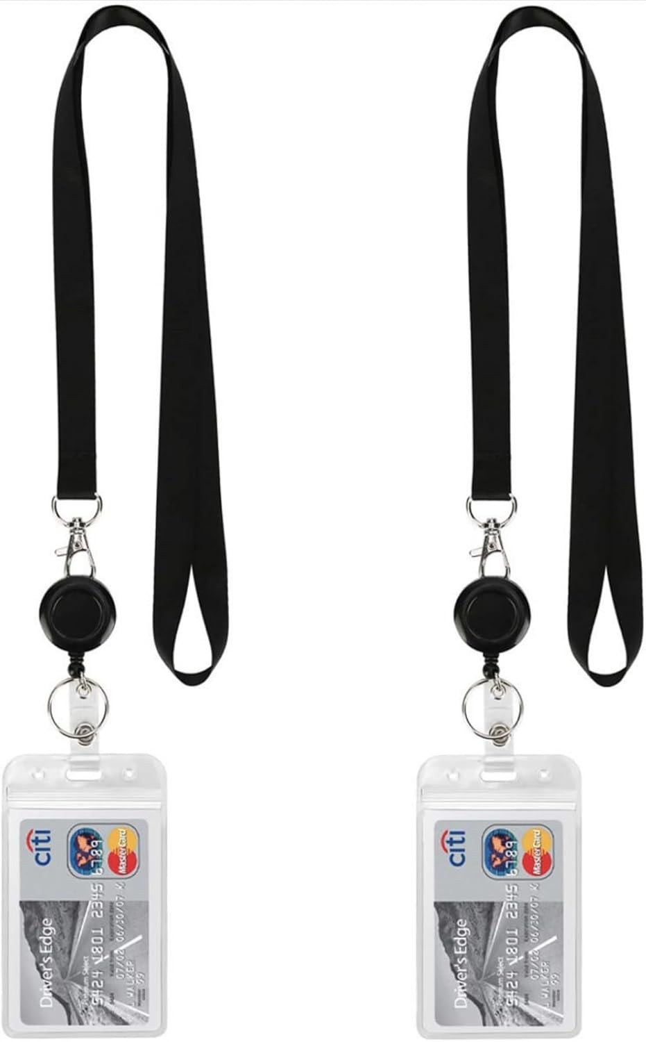 2 Pack Cruise Lanyard with ID Card Holder, Retractable Reel, Double-Sided