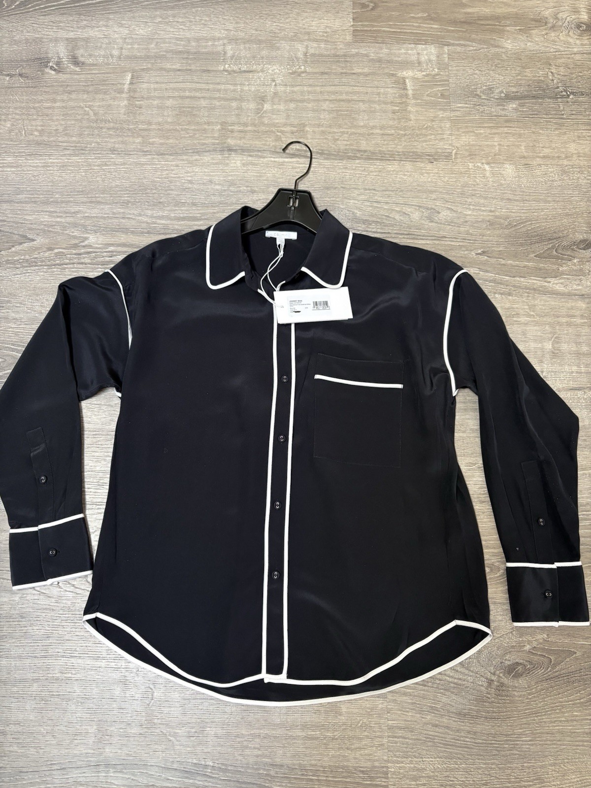 Johnny Was Calme Relaxed Silk Button Down With Piping SZ X-Small New With Tag image 6